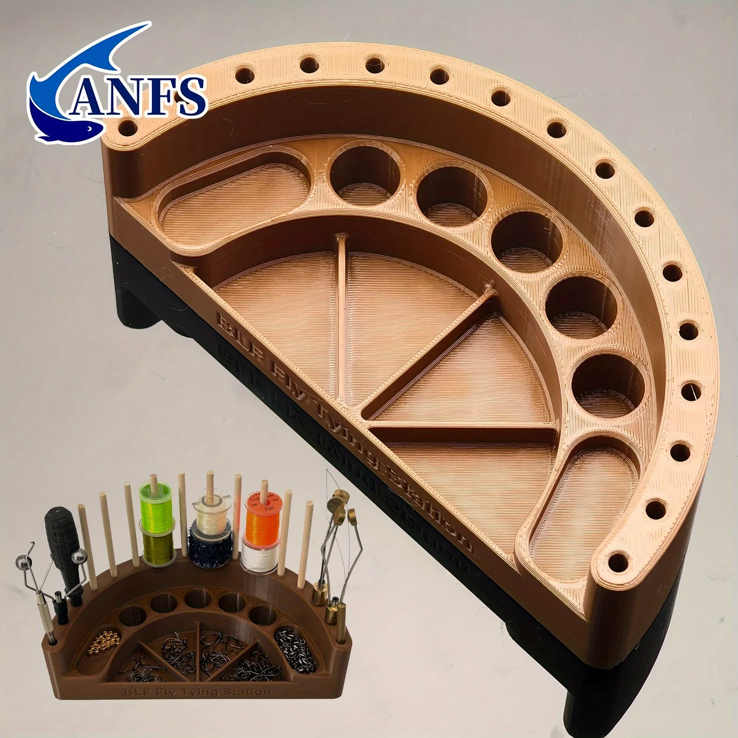 ANFS Premium Fly Tying Caddy Organizer - PETG Fly Tying Station Accesorios de pesca ideales para pescador - imagen 3