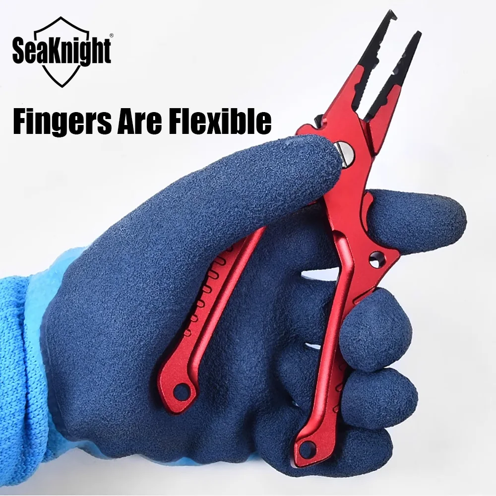 Seaknight-guantes de pesca impermeables de doble cara, manoplas de felpa totalmente impermeables para invierno y exteriores, novedad de 2024 - imagen 4
