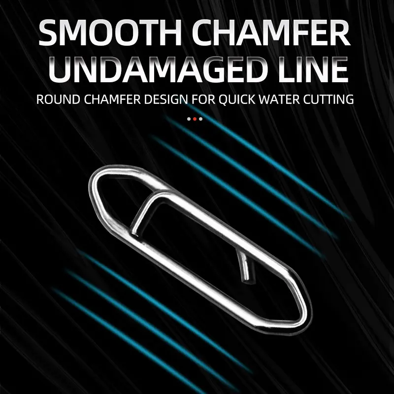 50 unids/bolsa tipo señuelo conector de clavija rápida anillo colgante de acero inoxidable aparejos de pesca de mar clip de papel - imagen 3