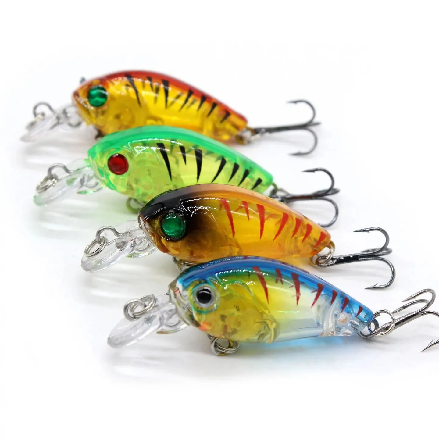Señuelos artificiales de plástico duro para pesca, cebos pequeños de manivela para buceo profundo, sonajeros flotantes Crankbait, 4,8 CM, 3,8G - imagen 2