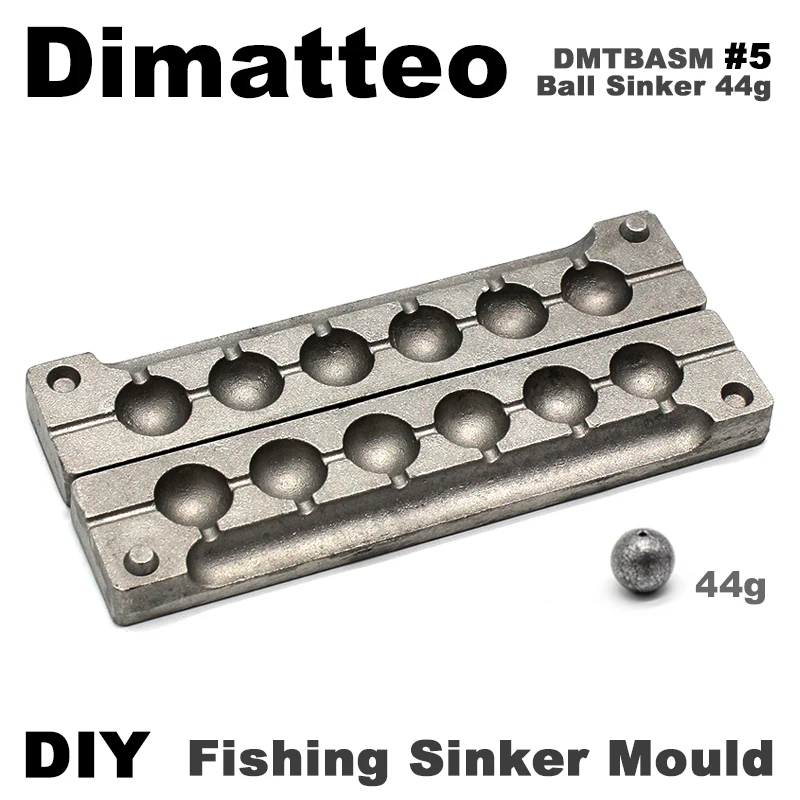 Molde de plomo para bolas de pesca Dimatteo DMTBASM – 6 cavidades 44g