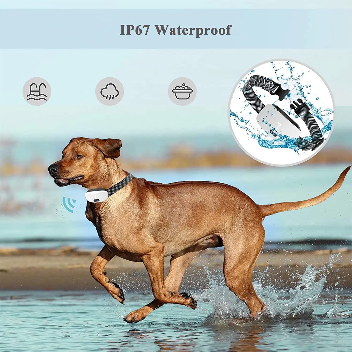 Collar antiladridos para perros, descarga eléctrica, sonido de vibración con LED para perros pequeños y grandes, collar de entrenamiento sin ladridos, accesorios para perros - imagen 5