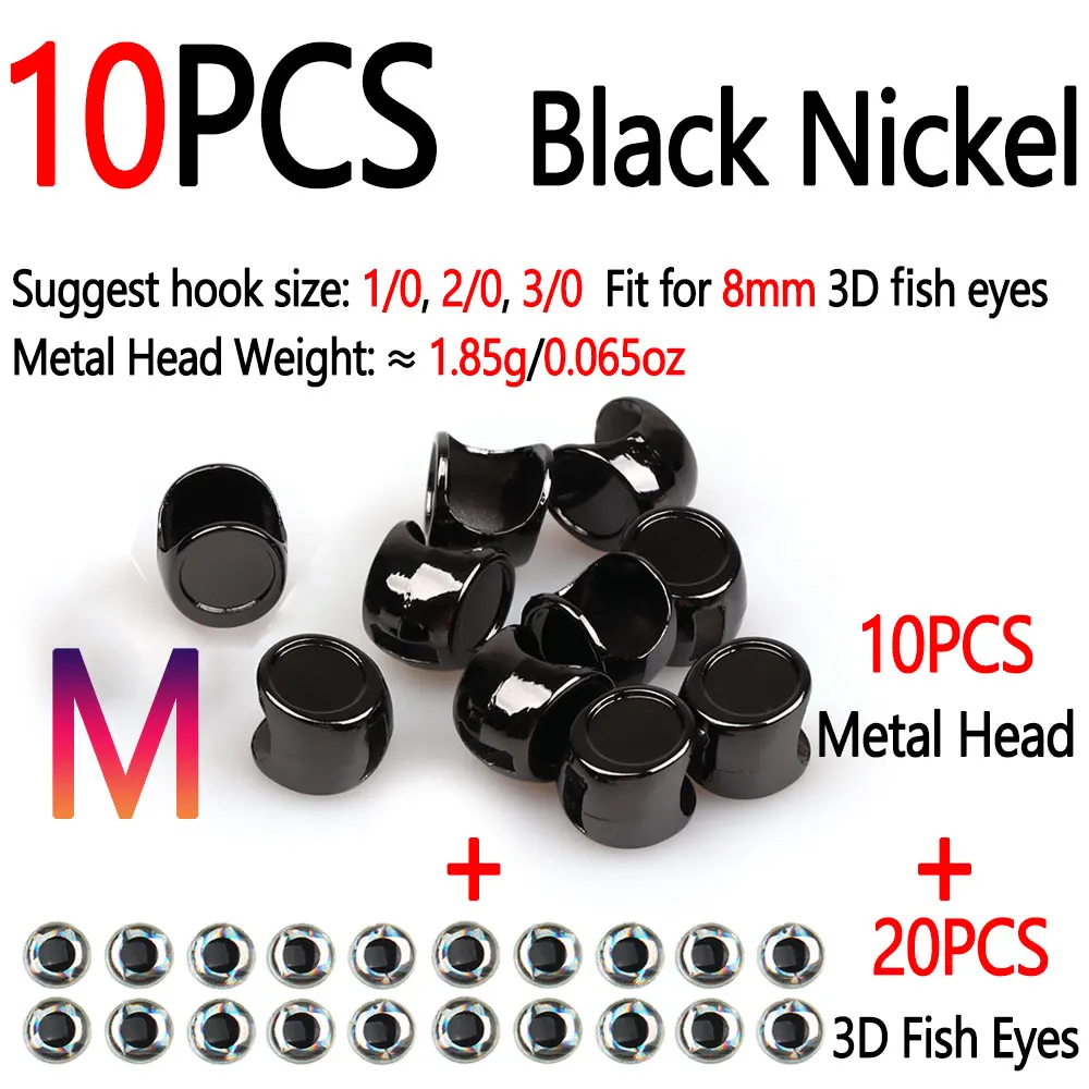 10pcs Black Nickel M
