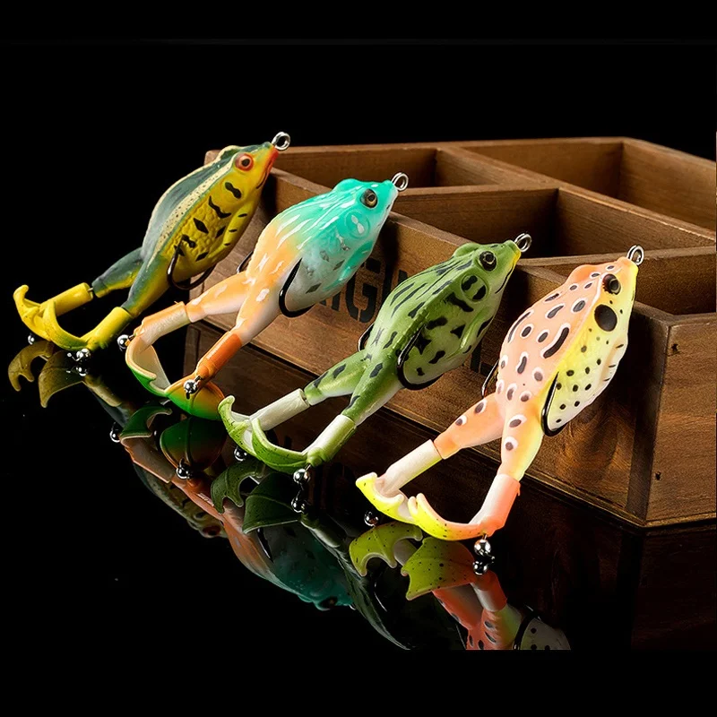 Señuelos de pesca de lubina, rana suave, doble hélices, piernas, cebo de agua dulce para lubina, cabeza de serpiente, Lucio, 1 ud. - imagen 3