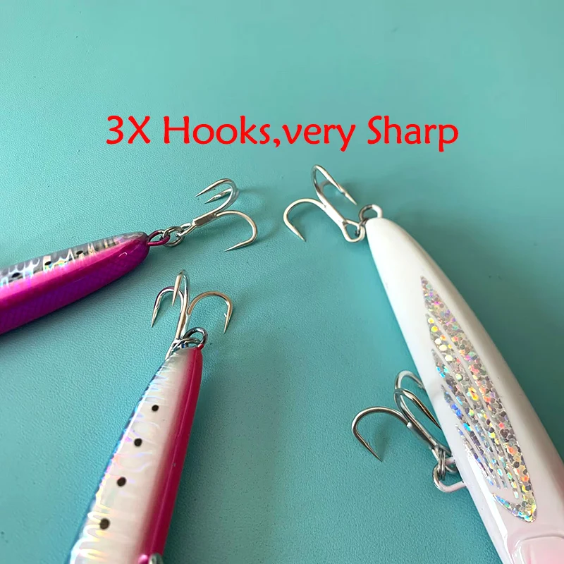 Señuelo de Pesca Testar, 105mm, 40g, cebo tipo lápiz que se hunde, Stickbait de agua salada, cebo duro Artificial para atún GT, aparejos de Pesca lubina - imagen 5