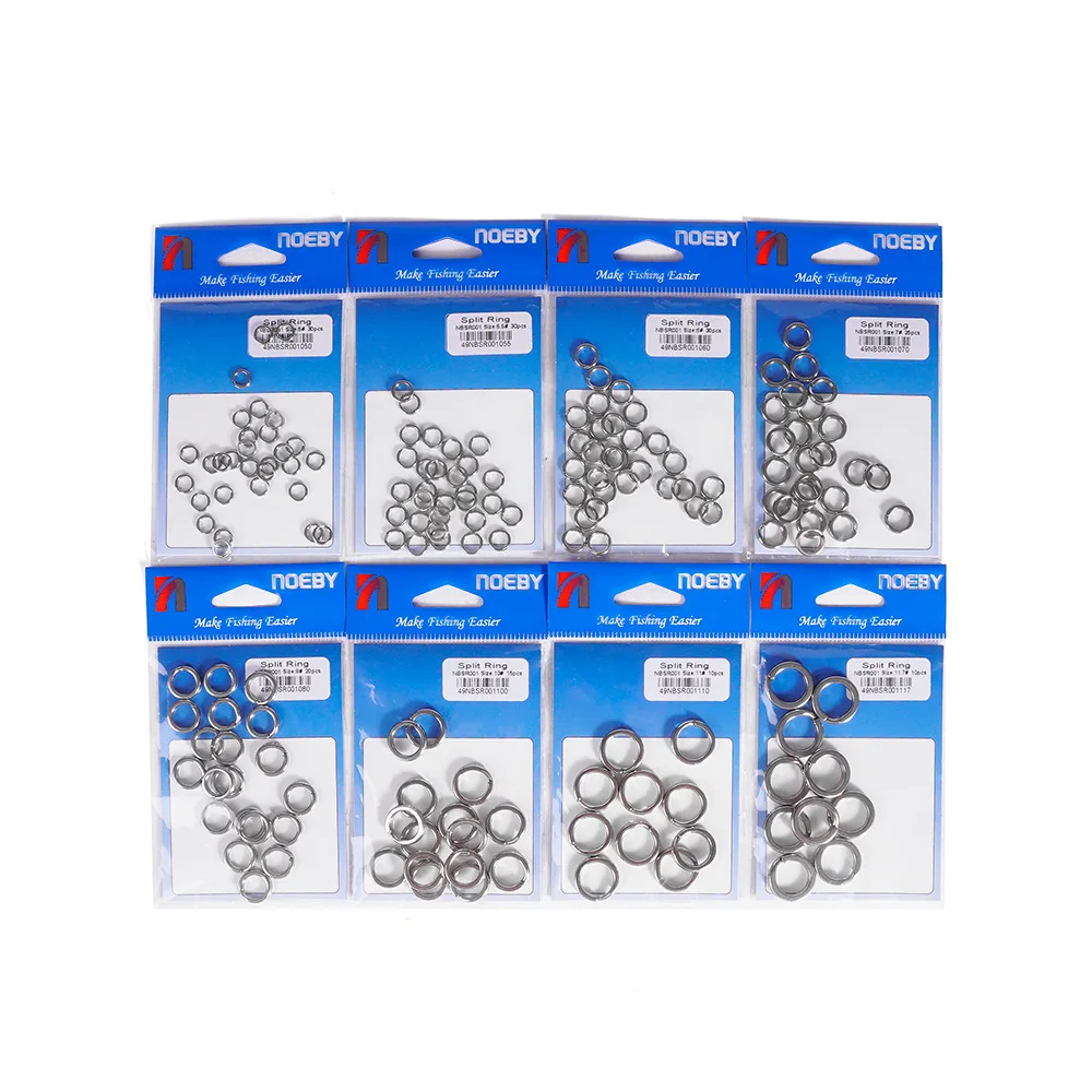 Noeby-anillos divididos de acero inoxidable, doble anillo de pesca resistente para juego Jigging GT, tracción de alta resistencia, aparejos de pesca de mar de 130kg - imagen 4