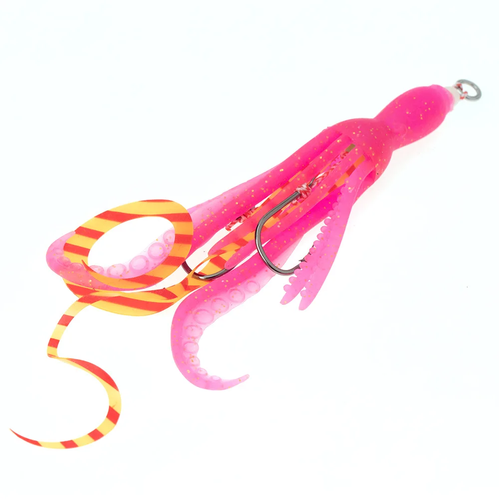 Señuelo falda calamar silicone luminoso – Jigging lento curricán mar - imagen 2