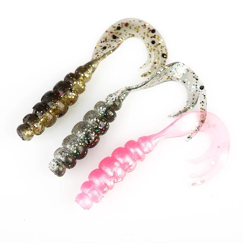 Ardea-SEÑUELOS blandos de silicona, gusano de cebo Artificial de 43mm, 0,8g, 12 piezas, Swimbait Wobblers, aparejos de pesca de doble Color para carpa - imagen 5