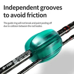 Caña de pescar fija de dos piezas, protección de bola, mini caña de pescar anticolisión, accesorios de pesca de bola verde