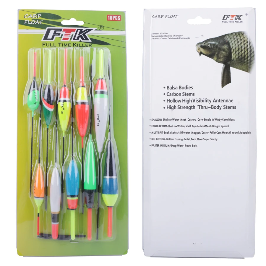 NGB 10 Uds Barguzinsky Fir flotador de pesca de carpa 1g 2g 3g 4g 5g Bobber Light Stick flotador boya para aparejos de pesca - imagen 5