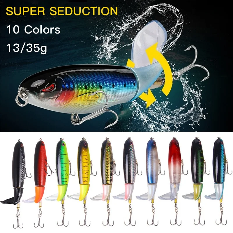 Señuelos De Pesca, Popper, Vinilos Pesca Spinning, Jigs De Pesca De Mar, Articulos De Pesca, Popper Señuelo De Pesca 13g/15g/35g Crankbaits Señuelos Cebo Artificial Para Pesca Cola Giratoria Topwater Wobblers Para