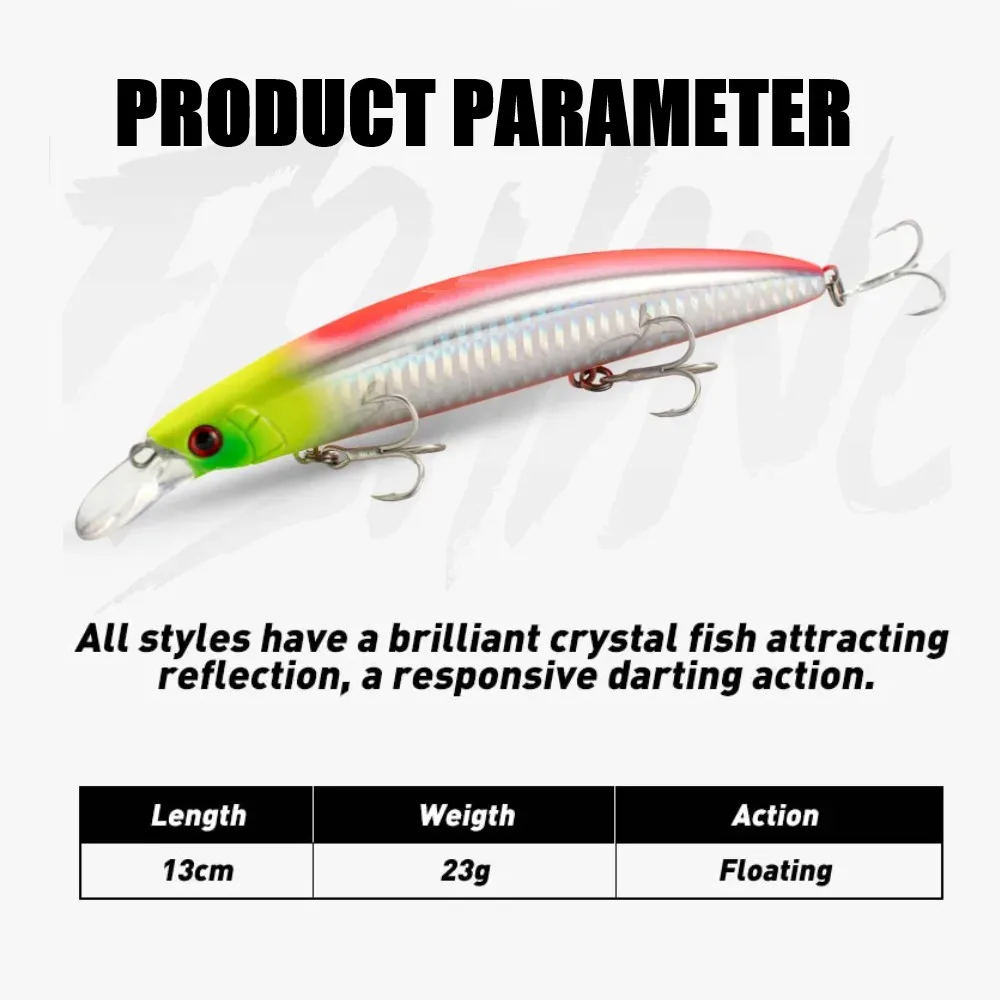 TSUYOKI Jerkbait 130mm 23g Wobbler flotante pececillo de fundición larga para perca de mar carpa Lucio Ima Gyodo 130 MD señuelo flotante - imagen 3