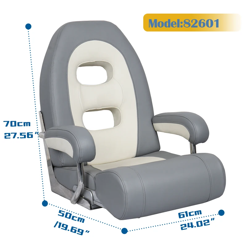 Asientos de barco marinos de lujo, asiento de piloto impermeable y protector solar, bolsa suave para yate, silla de barco de conducción - imagen 3