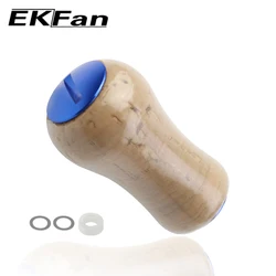 EKFan-mango de carrete de pesca de madera suave, perillas para SHI & DAI, eje de 4MM, carrete de pesca Baitcasting, bricolaje
