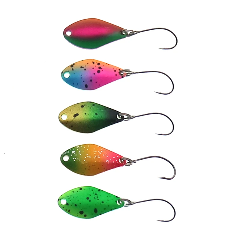 Cuchara de trucha, 2cm, 1,5g, señuelo de pesca, cebo Artificial con anzuelos afilados, cuchara de Metal, Señuelos de Pesca, aparejos de Pecsa - imagen 5