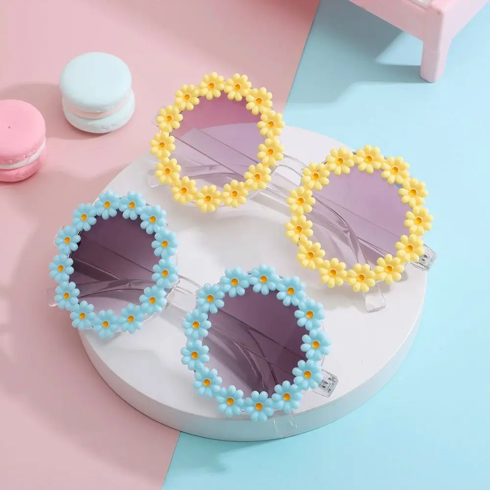 Gafas de sol de margaritas con montura redonda para mujer, anteojos de sol novedosos para adultos, discotecas, festivales - imagen 3