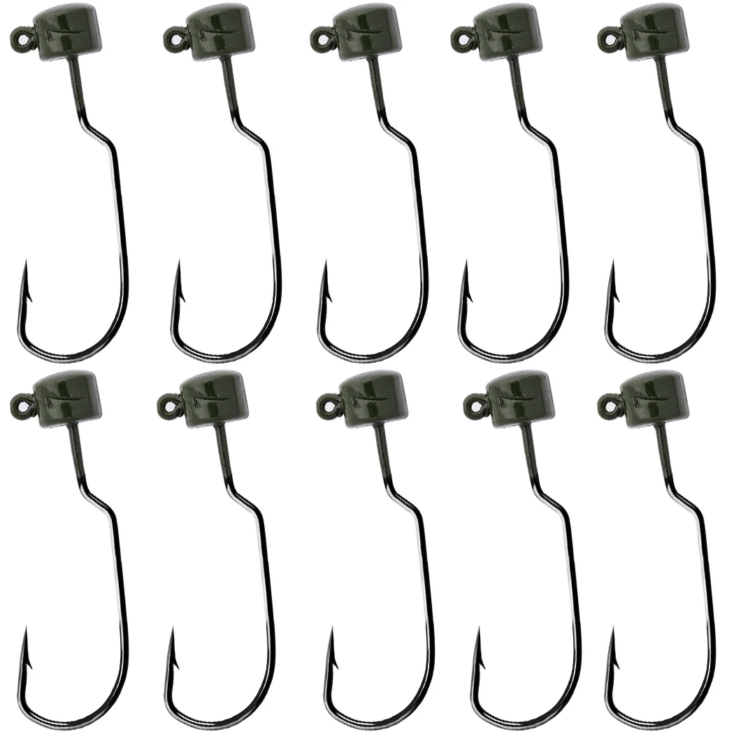 Cabeza de plomo jig head anzuelo acero carbono vinilo lubina carpa - imagen 4