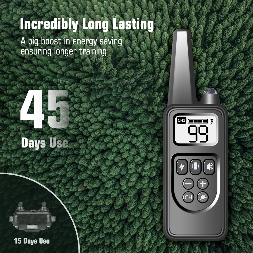 PUPOPAN Collar de choque para perros con control remoto Collar de adiestramiento para perros Collares impermeables recargables con vibración, descarga eléctrica, pitido - imagen 2