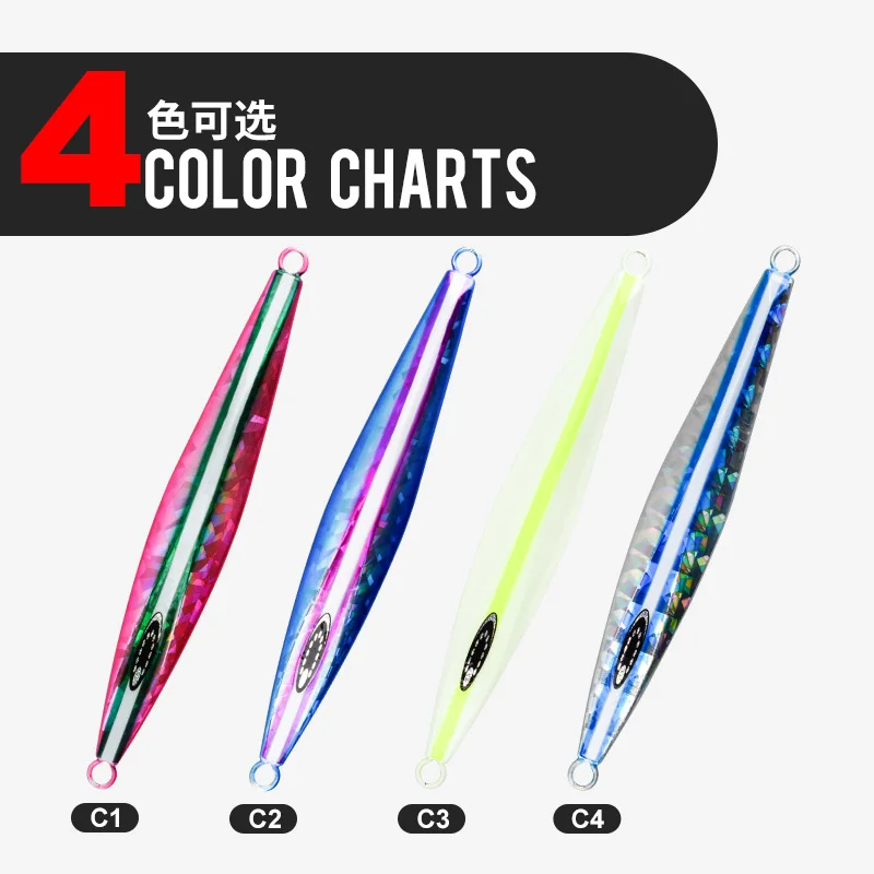 TEASER J143 200g 260g 300g plantilla de Metal de hundimiento lento Biat fundición larga hundimiento lento plantillas de caída señuelo agua salada Señuelos de pesca de aguas profundas - imagen 5