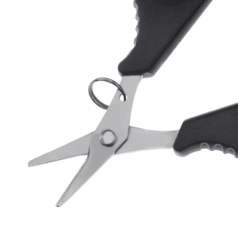 Alicates de pesca de acero inoxidable, tijeras dentadas, corte portátil para pescar, línea trenzada de PE fina con cordón, accesorios de herramientas de pesca - imagen 5