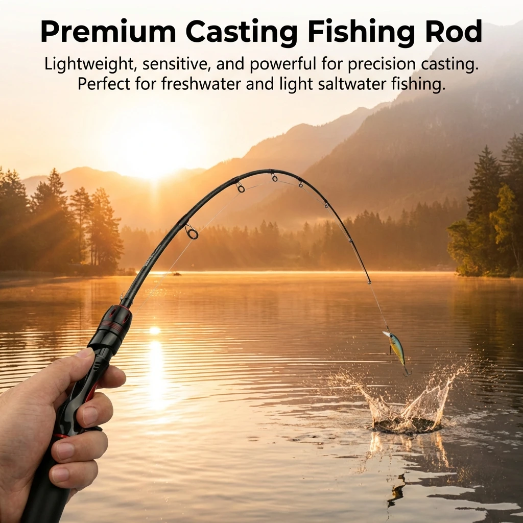 Caña de pesca de carbono doble punta con mango ergonómico - imagen 2