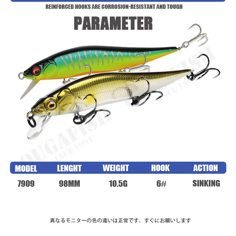 Jerkbait-señuelo de Pesca de pececillo, accesorio Artificial de Pesca, 10,5g, 98mm, Isca - imagen 3