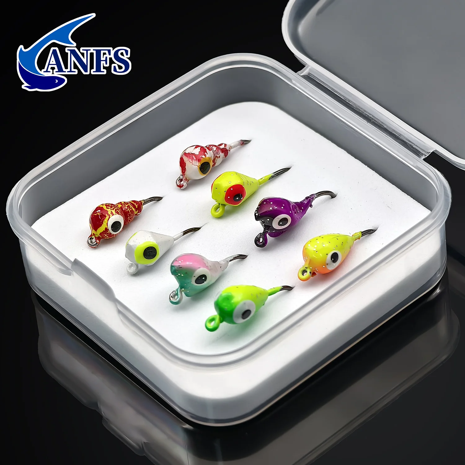 ANFS Señuelos de pesca en hielo, plantillas de pesca en hielo, equipo de pesca en hielo, Señuelos y plantillas duras, Kit de pesca en hielo Walleye, 8 Uds./32 Uds. - imagen 3