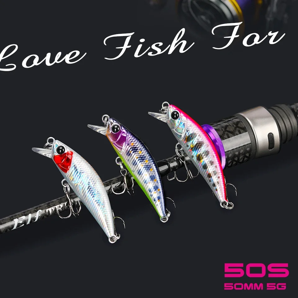 TSURINOYA 50mm 5g hundimiento Minnow señuelo de pesca INTRUDER 50S TROUT Artificial Jerkbait cebo duro Lucio Wobbler flujo Crankbait - imagen 5