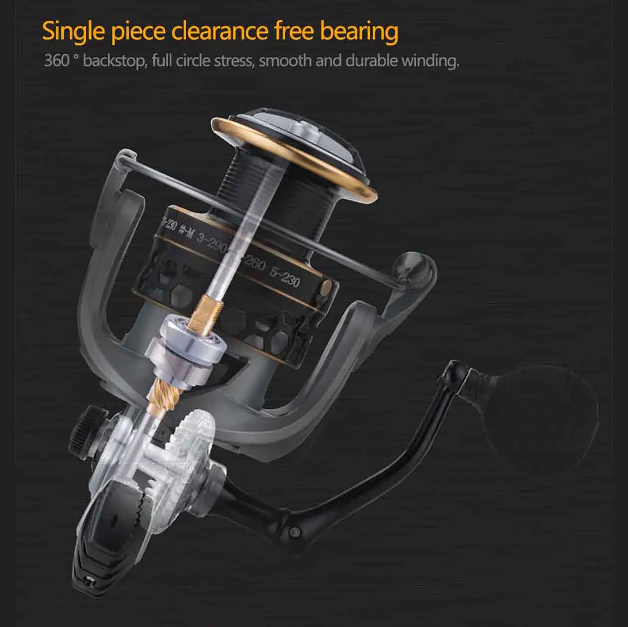 Carrete de Pesca giratorio, rodamientos de Metal de doble sellado, arrastre máximo de 15kg, relación de transmisión 5,2: 1, 5 + 1BB, rueda CS 2000-8000-12000 - imagen 5