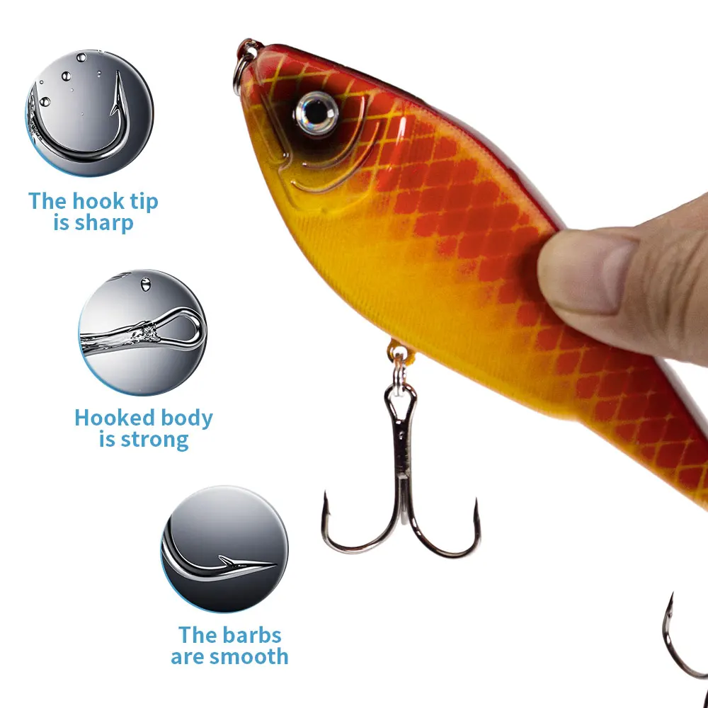 Hanlin Venta caliente 9 cm/26g Glide Jerkbait Popular Pike cebo Muskie señuelos señuelo de pesca sonajeros Artificial VIB Wobbler aparejos de lubina - imagen 5