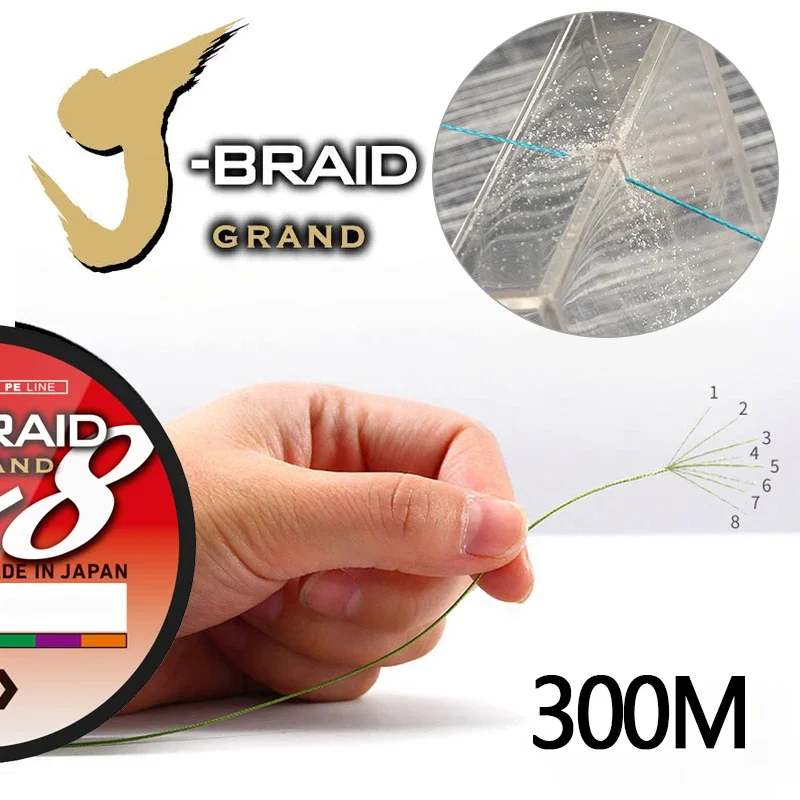 DAIWAJ-BRAID trenzada X8 GRAND 8 Original, sedal de Pesca de monofilamento japonés, tijeras trenzadas gratis, señuelo, carpa, 300m - imagen 3