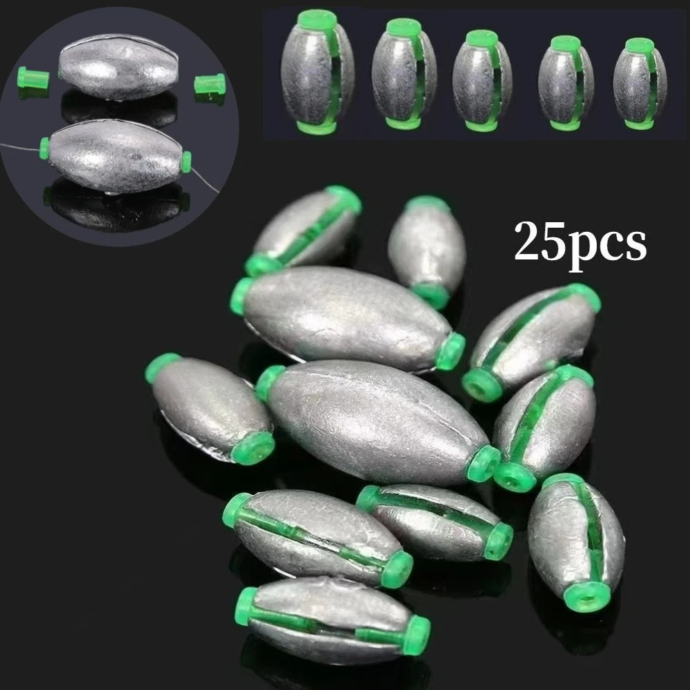 Plomos deslizantes forma oliva para pesca de carpa