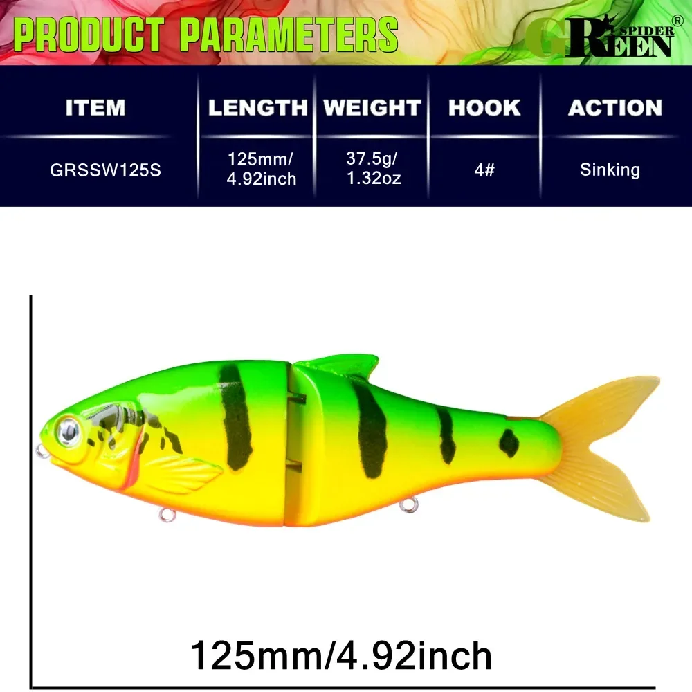 Swimbait articulado planeador – Señuelo duro con anzuelos triples - imagen 4