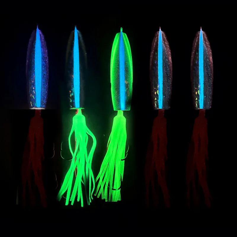 120g-300gTenia Tai goma Kabura Jig Slide Jig Snapper Grouper Sea-bream Jighead Control profundo con falda de goma señuelo de Jigging - imagen 5