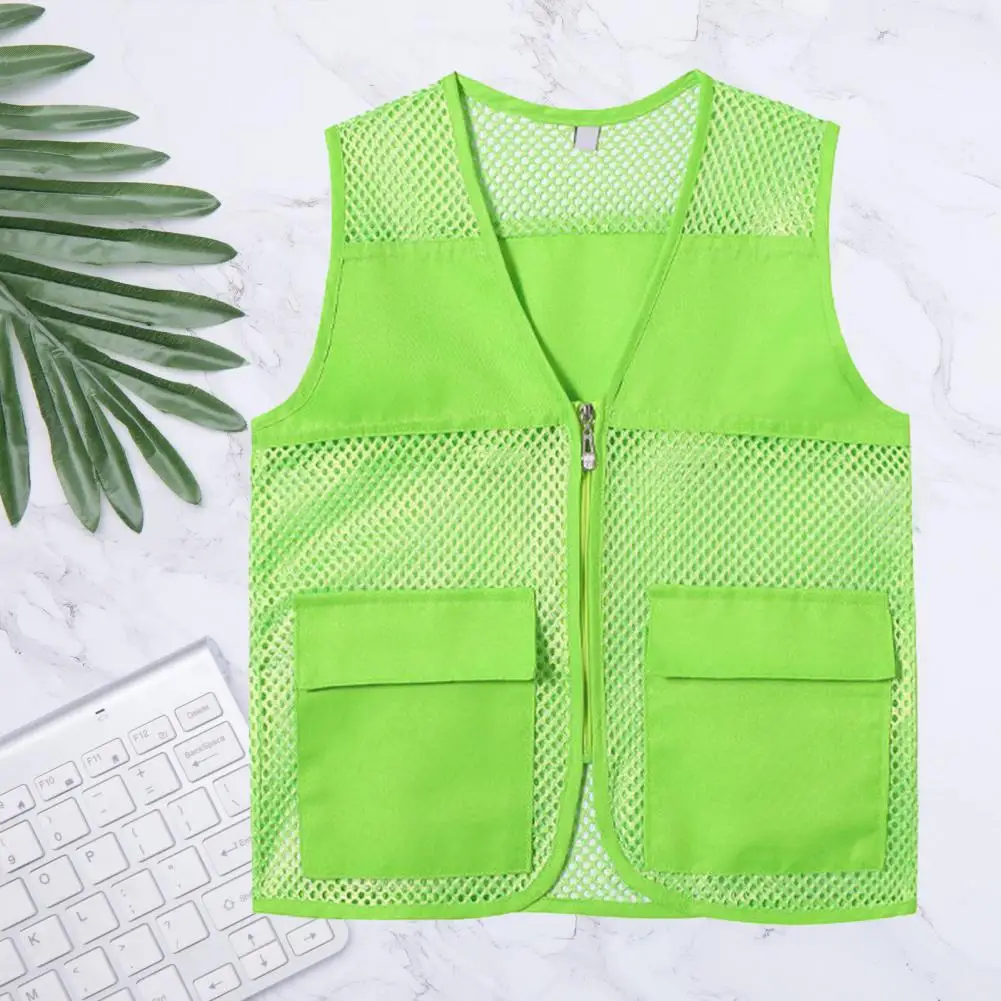 Chaleco de pesca Color brillante Casual hombres mujeres chaleco de trabajo chaqueta chaleco voluntario chaleco sin mangas chaqueta abrigo Tops de trabajo Unisex - imagen 5