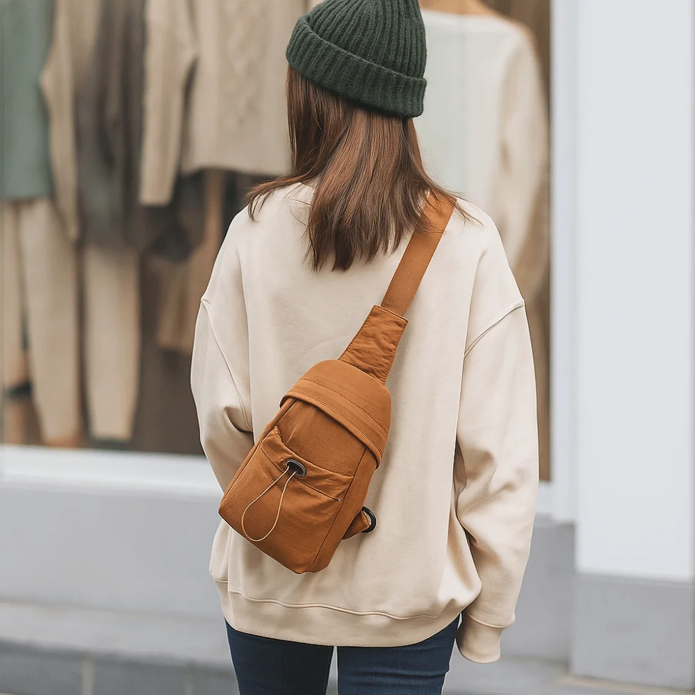 Bolsos de nailon para mujer, bolso cruzado con cordón para teléfono móvil, bolso de hombro minimalista ligero para teléfono móvil - imagen 2