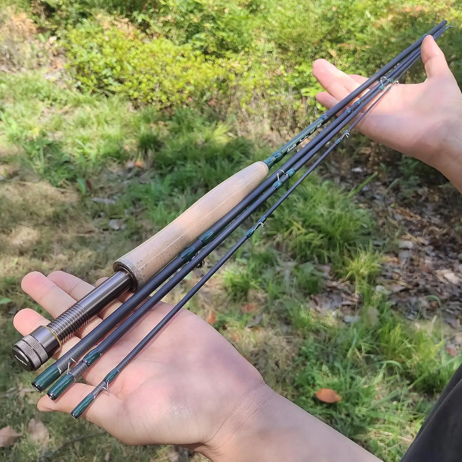 Caña de pescar con mosca Aventik Troutflow con tubo, 4 piezas, 9 pies, 5wt, 8wt, caña de mosca ultraportátil de acción rápida de fibra de carbono para viajar - imagen 3