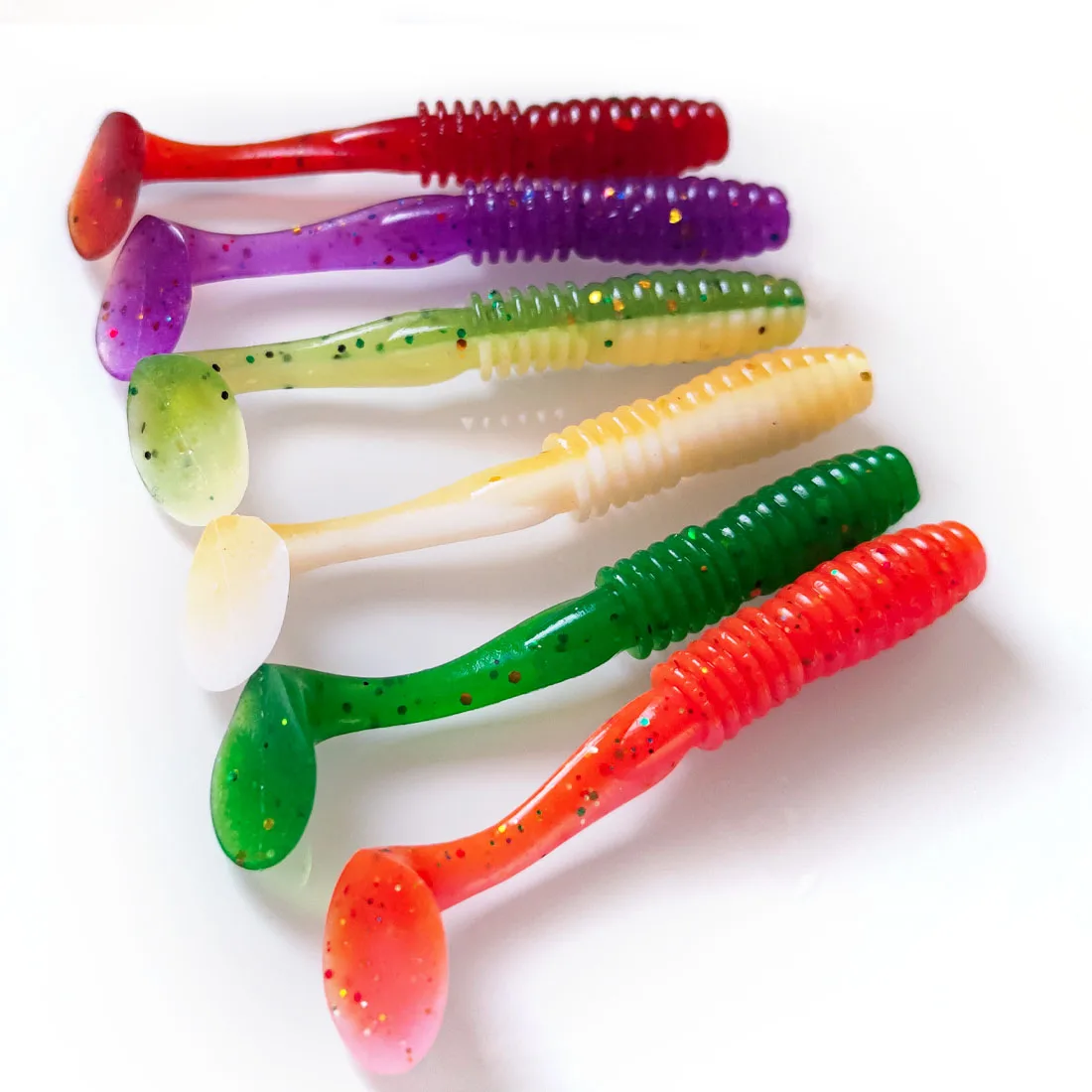 Cebos de gusano Artificial para pesca, señuelo suave de sábalo de 70mm, de Jigging Wobblers, olor a sal, cebo de silicona - imagen 4