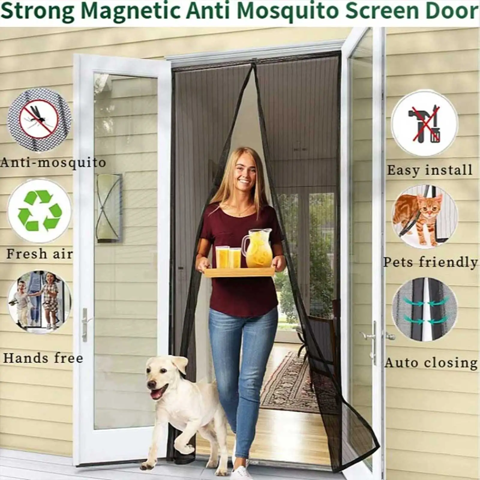 Mosquitera Magnética para Puerta – Cortina con Imán Manos Libres - imagen 4