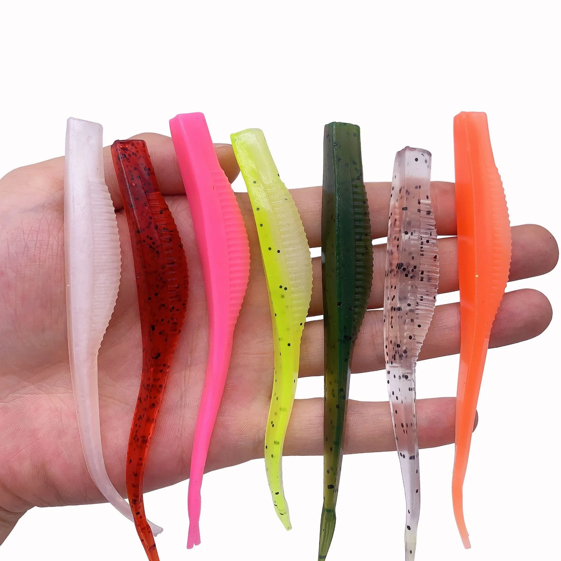 Señuelo de pesca pecho pez abierto cebo suave cola de horquilla 12cm 7g señuelos artificiales vientre ocultar gancho lote 5 piezas venta - imagen 3