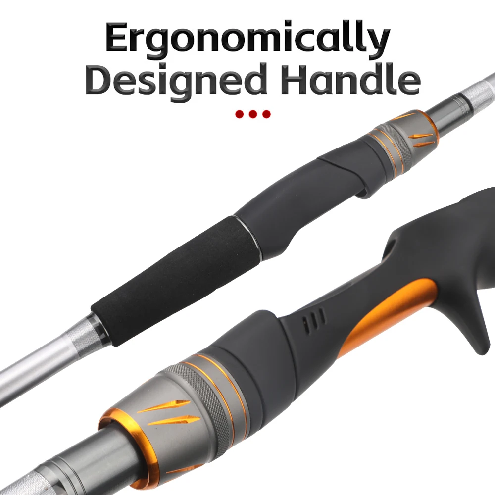 Caña de pescar con señuelo de 4 secciones, 1,8 M, 2,1 M, Spinning/Casting, MH Power, fibra de carbono, peso del señuelo 14-35g - imagen 5