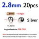 20pcs silver 2.8mm