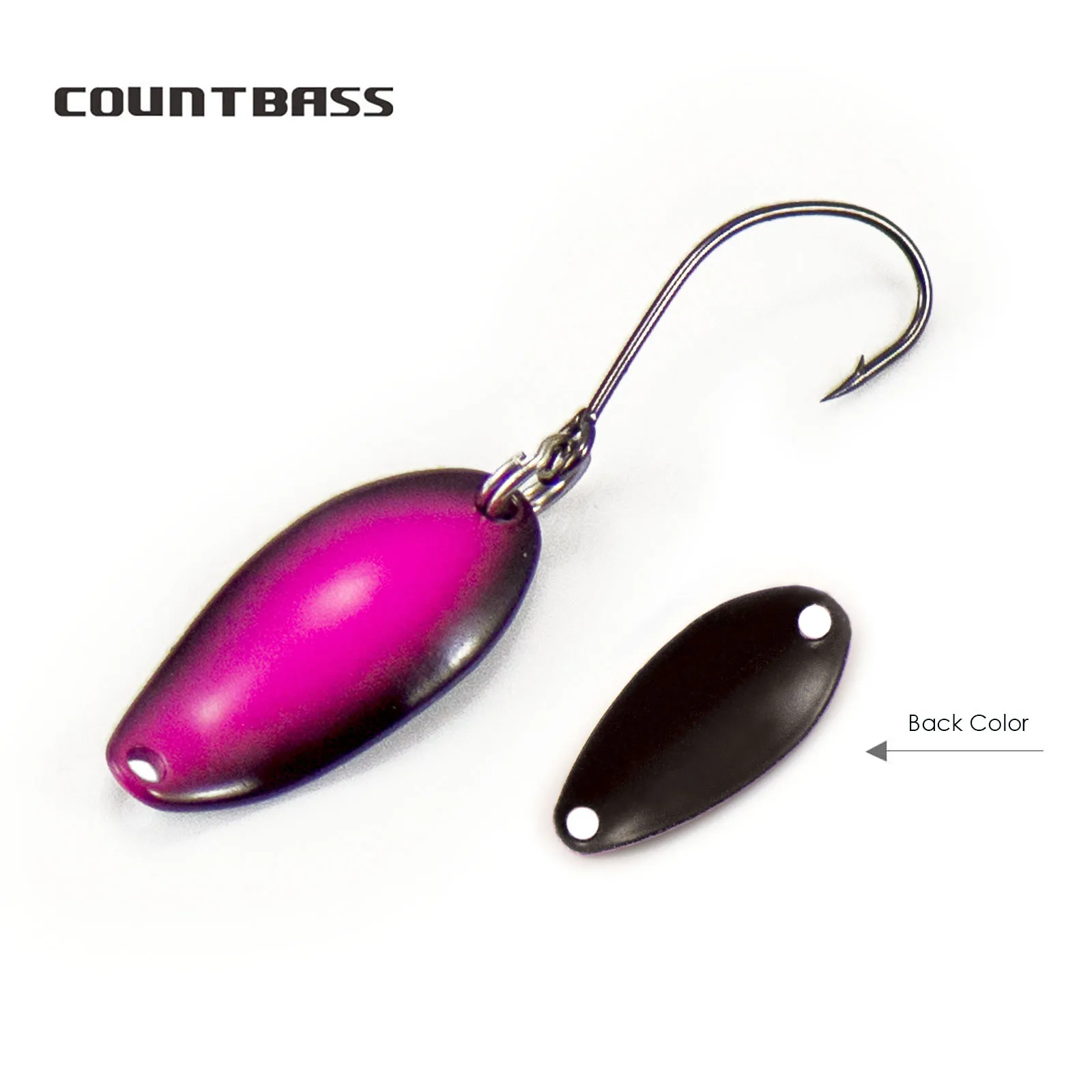 Cuchara de trucha Countbass con anzuelo individual coreano, tamaño 1/32oz 1/16oz, Señuelos de pesca de lubina y salmón, cebo de Metal para lago - imagen 4