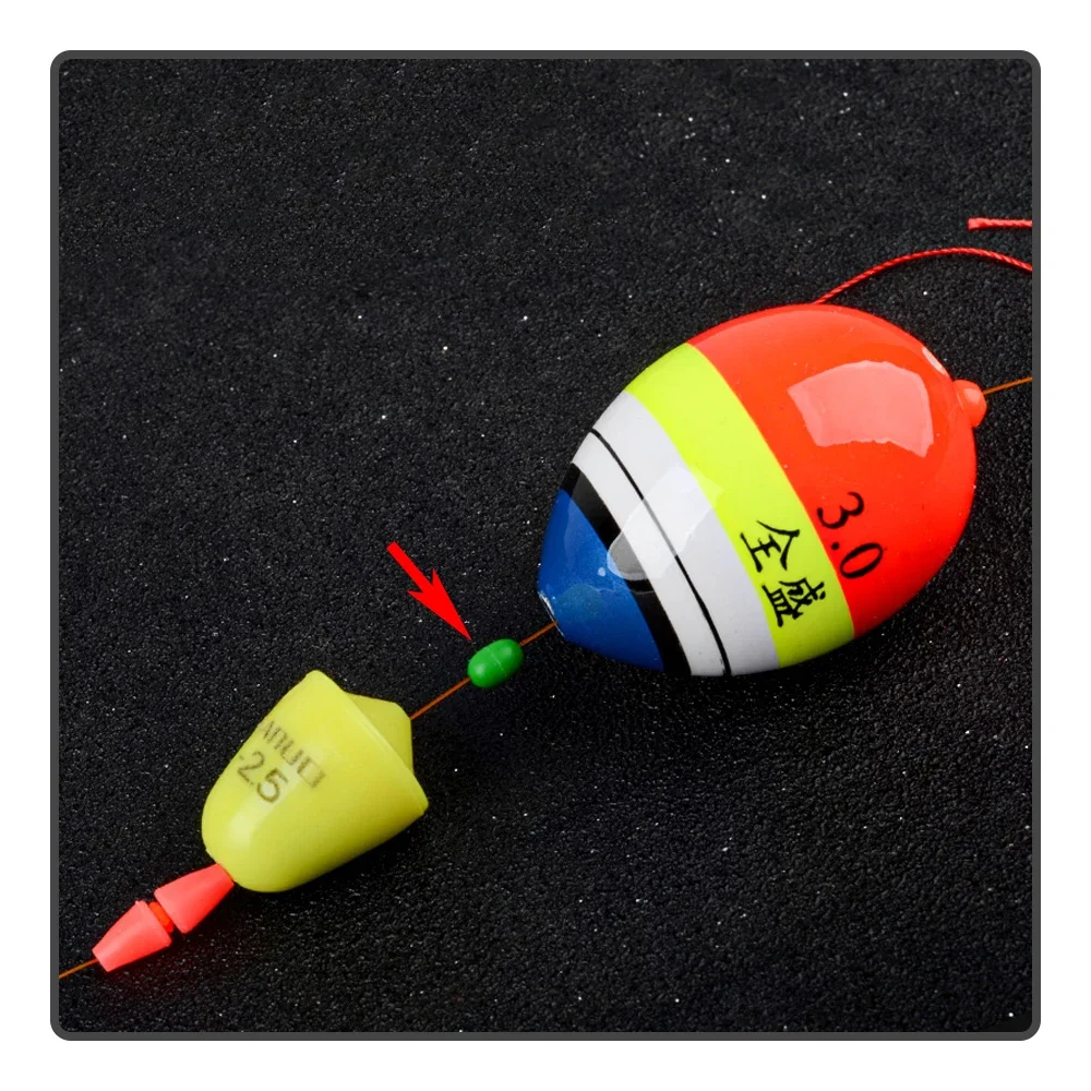 100 Uds. Pesca en roca Color goma suave bloque anticolisión frijoles Abo flotador línea agujero amortiguador protección accesorios de pesca de frijol - imagen 5