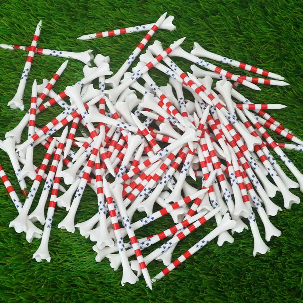 Tees de golf de plástico de 4 puntas Tees de golf de 3-1/4 "para minimizar la fricción Camiseta con diseño de rayas Camiseta de profundidad ajustable para un mejor golpe - imagen 3