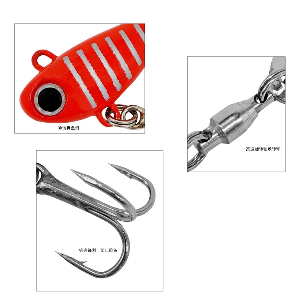 MUKUN 1 Uds 10g Spinning Tail-spinner VIB Metal Swimbait Señuelos de Pesca cebo Artificial carpa aparejos de pesca Spinnerbait - imagen 5