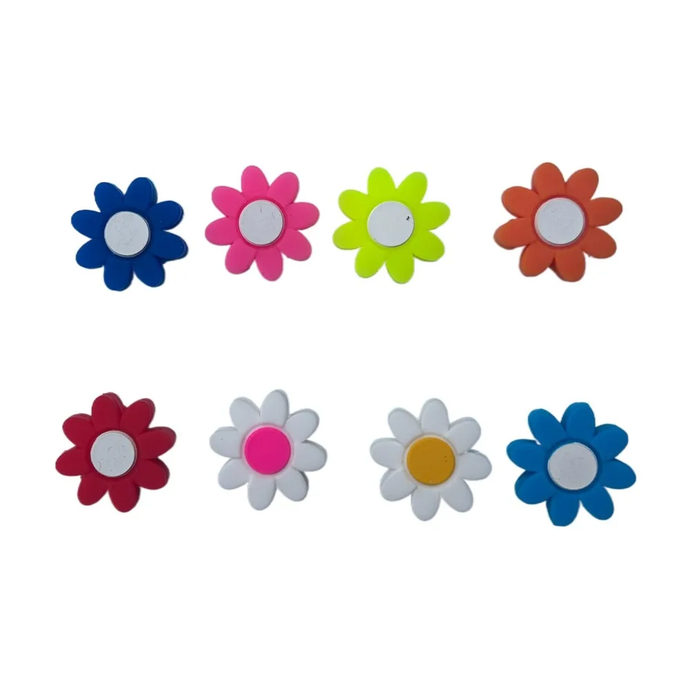 Raqueta de tenis de flores antivibración, amortiguador de golpes de silicona, colorido, portátil - imagen 2