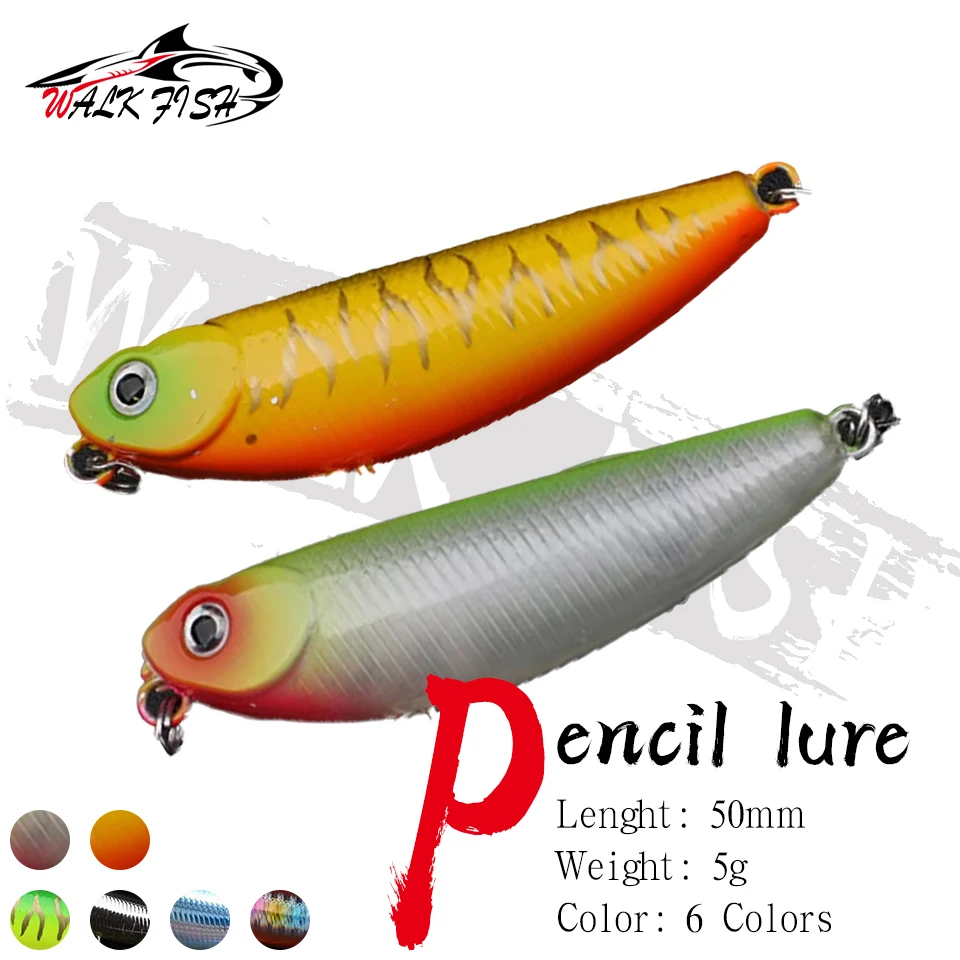 WALK FISH-señuelo de pesca con lápiz flotante, sistema de superficie de agua para perros, lubina virada flotante, cebo duro militar, 5cm, 5g, 1 Uds.