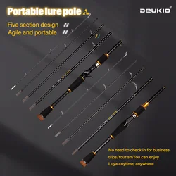Caña Baitcasting Deukio Carbono de Viaje para Trucha