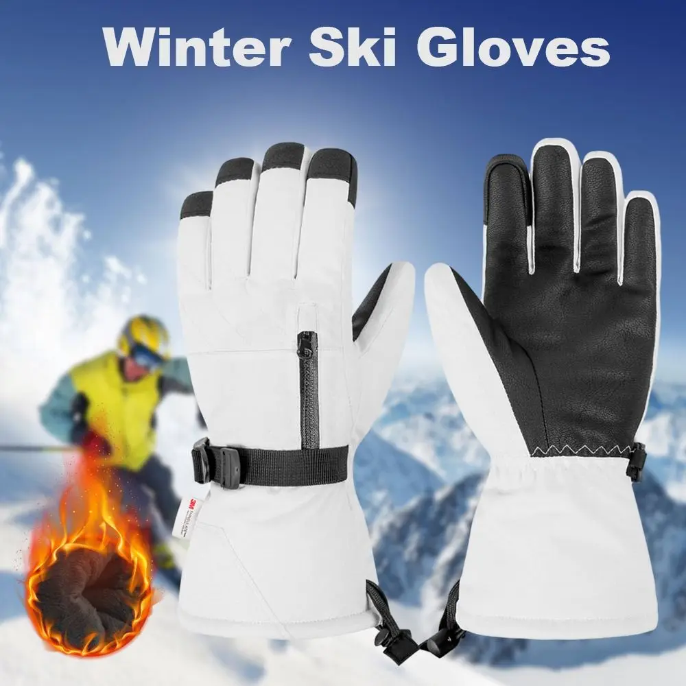 Guantes de esquí impermeables a la moda para hombre y mujer, manoplas antideslizantes para ciclismo, senderismo, nieve, Snowboard, manopla gruesa y cálida - imagen 5